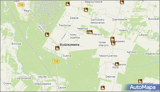 mapa Adamów gmina Budziszewice, Adamów gmina Budziszewice na mapie Targeo