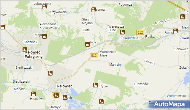mapa Adamów gmina Rejowiec, Adamów gmina Rejowiec na mapie Targeo