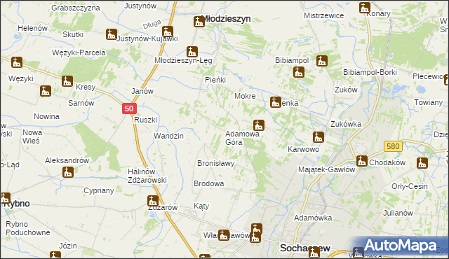 mapa Adamowa Góra, Adamowa Góra na mapie Targeo