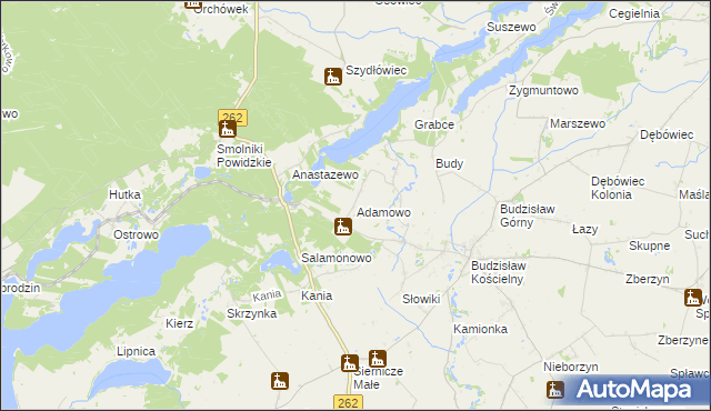 mapa Adamowo gmina Kleczew, Adamowo gmina Kleczew na mapie Targeo