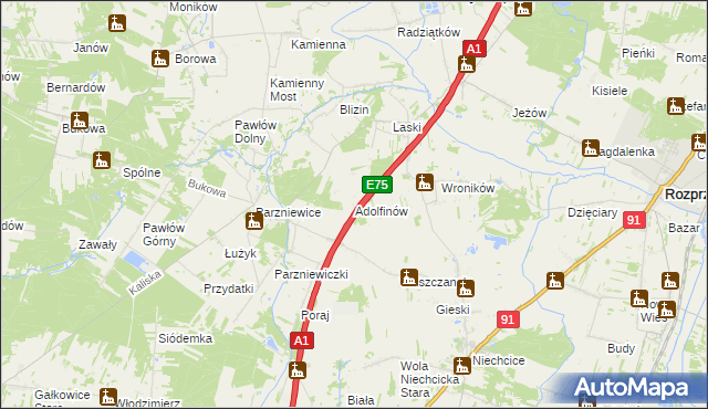 mapa Adolfinów, Adolfinów na mapie Targeo