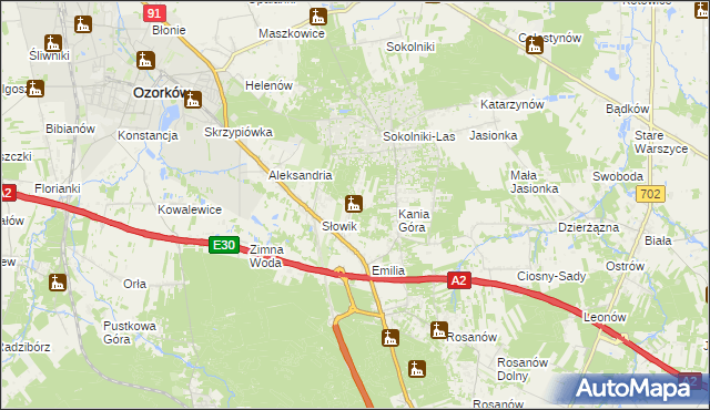 mapa Adolfów gmina Zgierz, Adolfów gmina Zgierz na mapie Targeo