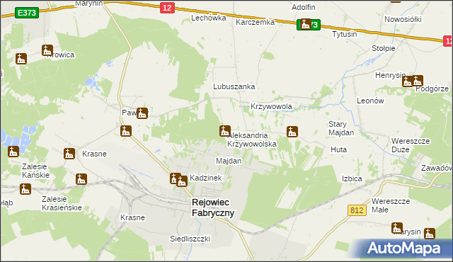 mapa Aleksandria Krzywowolska, Aleksandria Krzywowolska na mapie Targeo