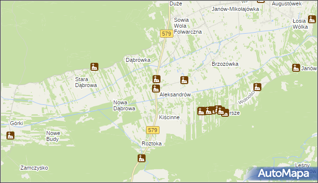 mapa Aleksandrów gmina Czosnów, Aleksandrów gmina Czosnów na mapie Targeo