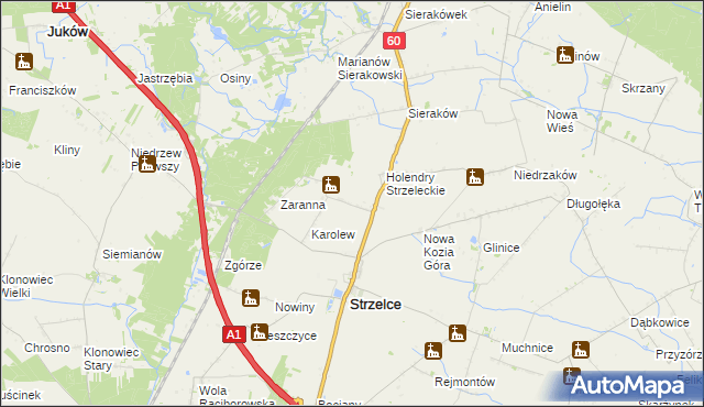 mapa Aleksandrów gmina Strzelce, Aleksandrów gmina Strzelce na mapie Targeo