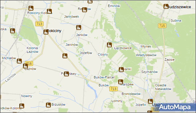 mapa Aleksandrów gmina Ujazd, Aleksandrów gmina Ujazd na mapie Targeo