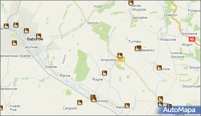 mapa Amandów, Amandów na mapie Targeo