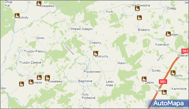 mapa Andrychy, Andrychy na mapie Targeo