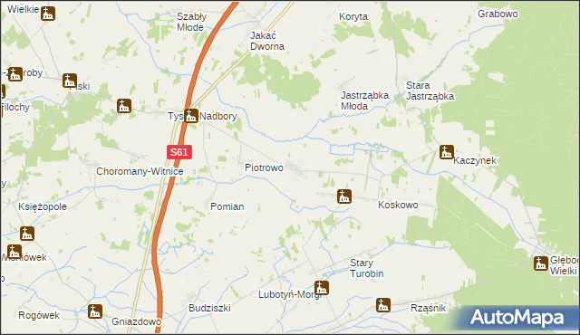 mapa Andrzejki-Tyszki, Andrzejki-Tyszki na mapie Targeo