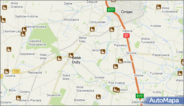 mapa Anielin gmina Belsk Duży, Anielin gmina Belsk Duży na mapie Targeo