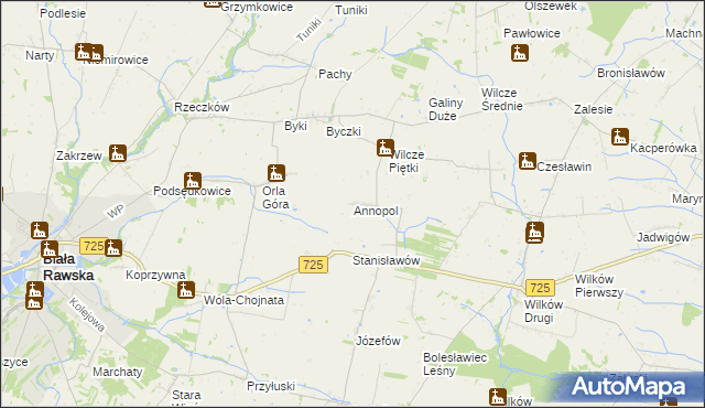 mapa Annopol gmina Błędów, Annopol gmina Błędów na mapie Targeo