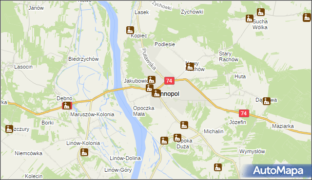 mapa Annopol powiat kraśnicki, Annopol powiat kraśnicki na mapie Targeo