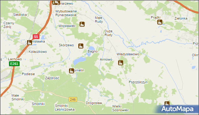 mapa Annowo gmina Łabiszyn, Annowo gmina Łabiszyn na mapie Targeo
