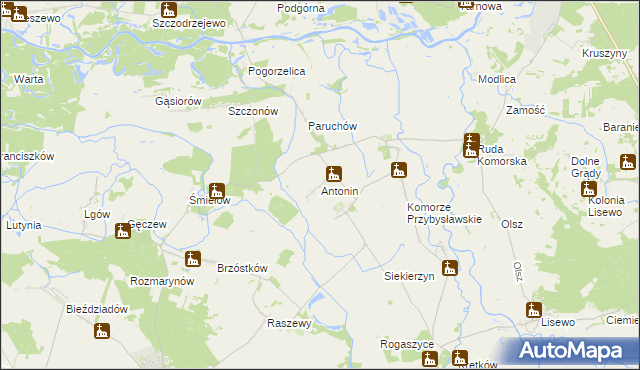 mapa Antonin gmina Żerków, Antonin gmina Żerków na mapie Targeo