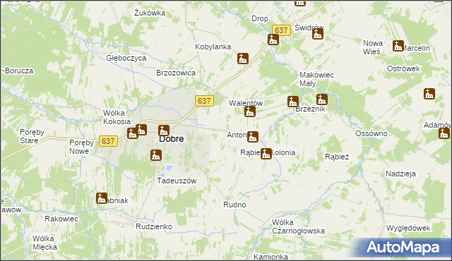 mapa Antonina gmina Dobre, Antonina gmina Dobre na mapie Targeo