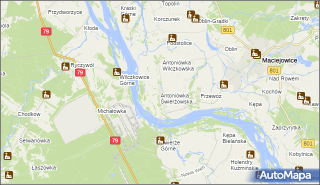 mapa Antoniówka Świerżowska, Antoniówka Świerżowska na mapie Targeo