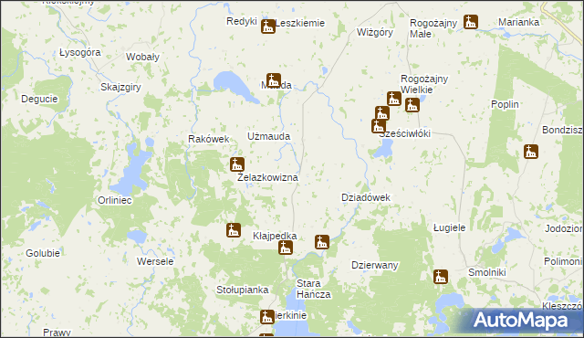 mapa Antosin gmina Wiżajny, Antosin gmina Wiżajny na mapie Targeo