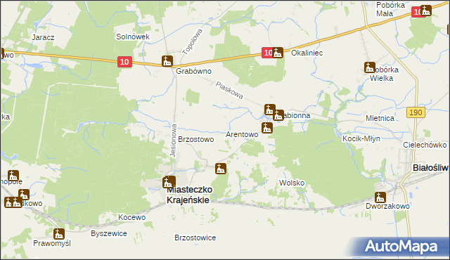 mapa Arentowo, Arentowo na mapie Targeo