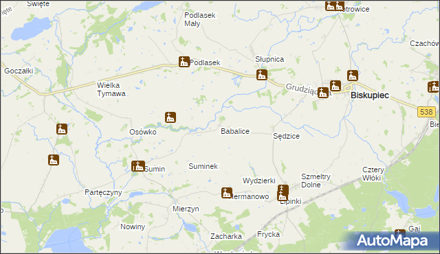 mapa Babalice, Babalice na mapie Targeo