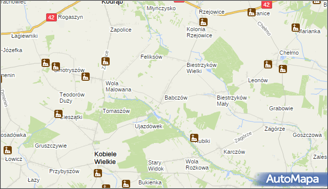 mapa Babczów, Babczów na mapie Targeo