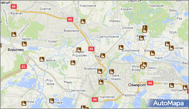 mapa Babice gmina Oświęcim, Babice gmina Oświęcim na mapie Targeo