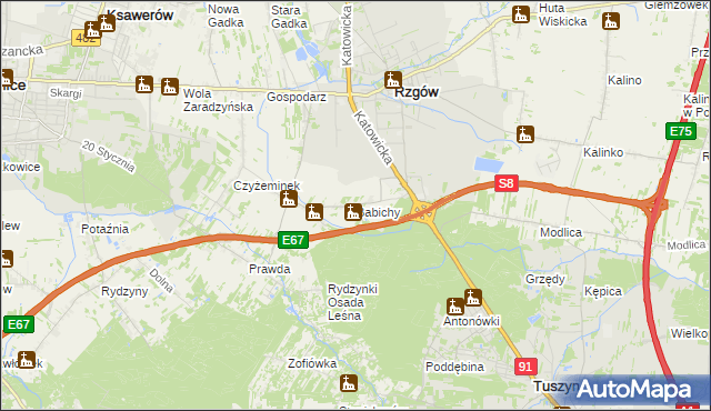 mapa Babichy, Babichy na mapie Targeo