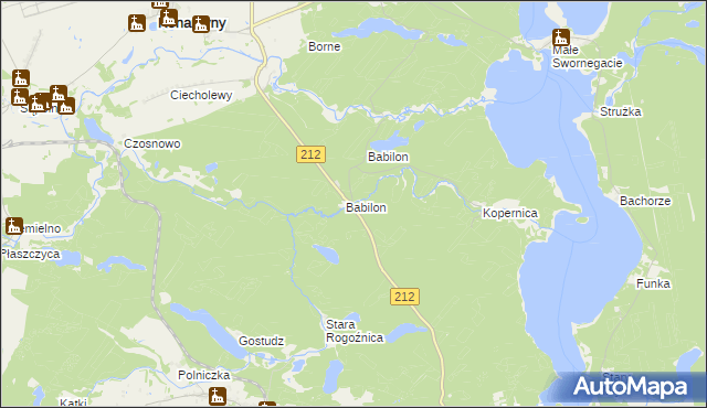 mapa Babilon gmina Chojnice, Babilon gmina Chojnice na mapie Targeo