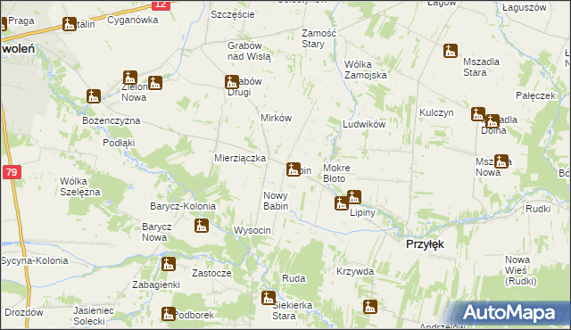 mapa Babin gmina Przyłęk, Babin gmina Przyłęk na mapie Targeo