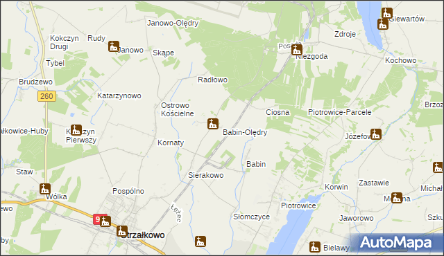 mapa Babin-Olędry, Babin-Olędry na mapie Targeo