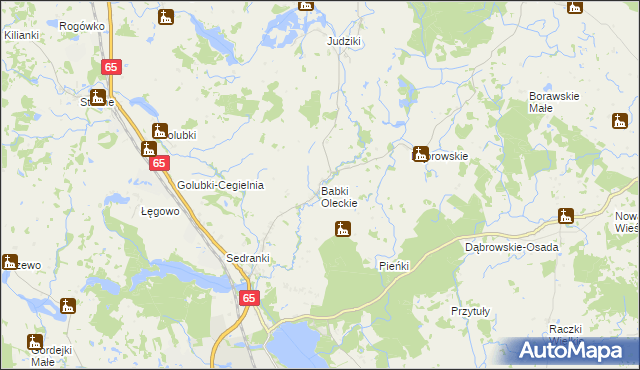 mapa Babki Oleckie, Babki Oleckie na mapie Targeo