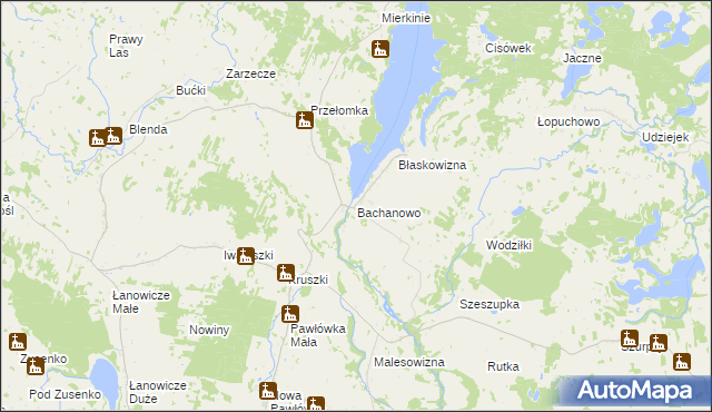 mapa Bachanowo, Bachanowo na mapie Targeo