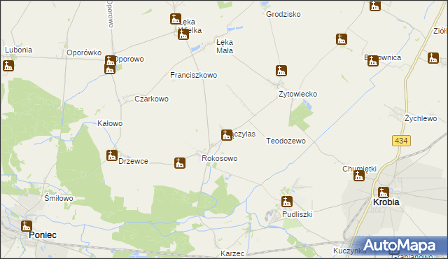 mapa Bączylas, Bączylas na mapie Targeo