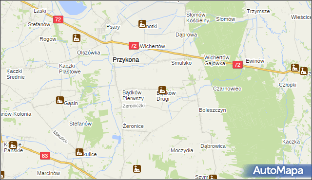 mapa Bądków Drugi, Bądków Drugi na mapie Targeo