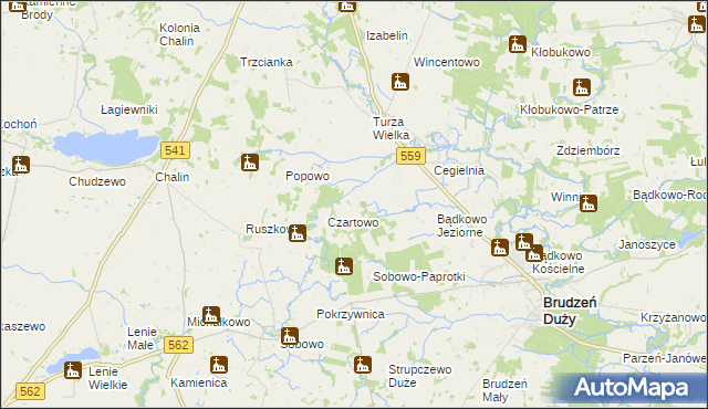 mapa Bądkowo-Rumunki, Bądkowo-Rumunki na mapie Targeo