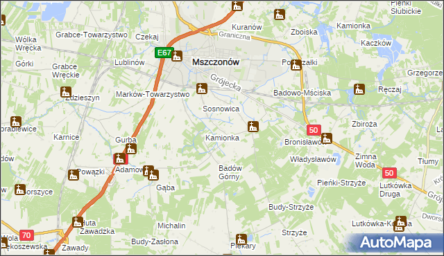 mapa Badowo-Dańki, Badowo-Dańki na mapie Targeo