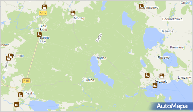 mapa Bądze gmina Stary Dzierzgoń, Bądze gmina Stary Dzierzgoń na mapie Targeo