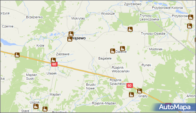 mapa Bagatele, Bagatele na mapie Targeo