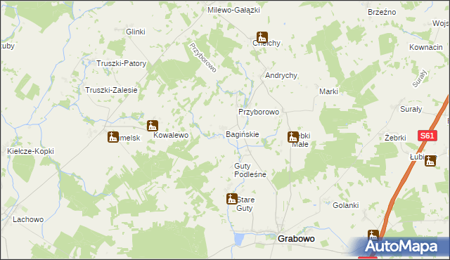 mapa Bagińskie, Bagińskie na mapie Targeo