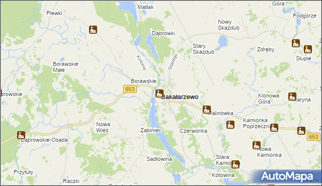 mapa Bakałarzewo, Bakałarzewo na mapie Targeo