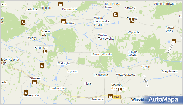 mapa Bakus-Wanda, Bakus-Wanda na mapie Targeo