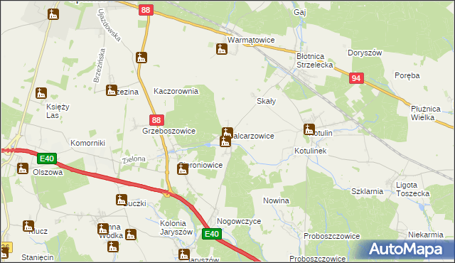 mapa Balcarzowice, Balcarzowice na mapie Targeo