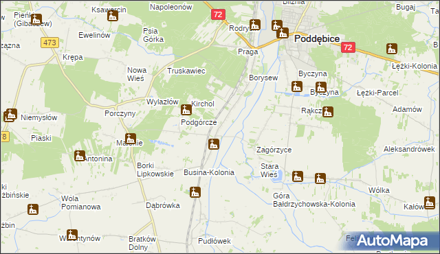 mapa Bałdrzychów, Bałdrzychów na mapie Targeo
