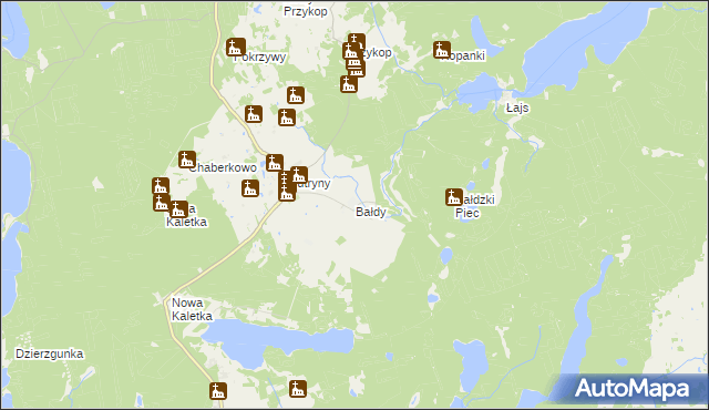 mapa Bałdy, Bałdy na mapie Targeo