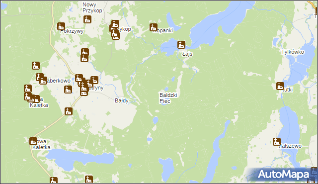 mapa Bałdzki Piec, Bałdzki Piec na mapie Targeo