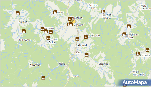 mapa Baligród, Baligród na mapie Targeo