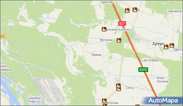 mapa Bałtów gmina Żyrzyn, Bałtów gmina Żyrzyn na mapie Targeo