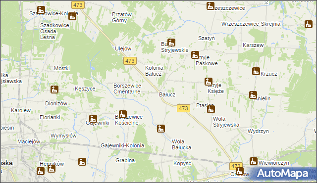 mapa Bałucz, Bałucz na mapie Targeo