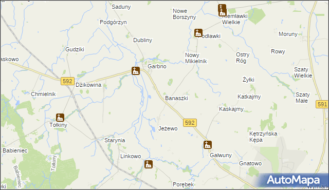 mapa Banaszki, Banaszki na mapie Targeo