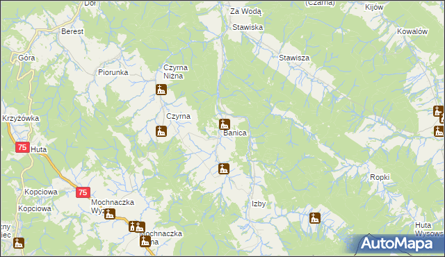 mapa Banica, Banica na mapie Targeo