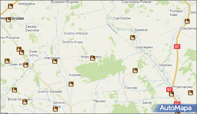 mapa Baraniec gmina Karniewo, Baraniec gmina Karniewo na mapie Targeo